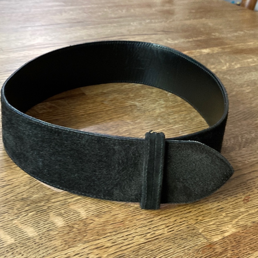 Vintage Black Suede Belt